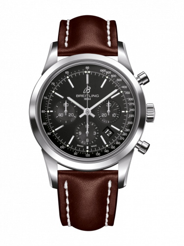 Breitling Transocean Chronograph Stainless Steel / Black / Calf / Folding AB015212/BA99/438X/A20D.1 Breitling Transocean Chronograph Stainless Steel / Black / Calf / Folding AB015212/BA99/438X/A20D.1