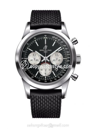 Breitling Transocean Chronograph Stainless Steel / Reverse Panda / Rubber / Pin AB015212/BF26/278S/A20S.1 Breitling Transocean Chronograph Stainless Steel / Reverse Panda / Rubber / Pin AB015212/BF26/278S/A20S.1