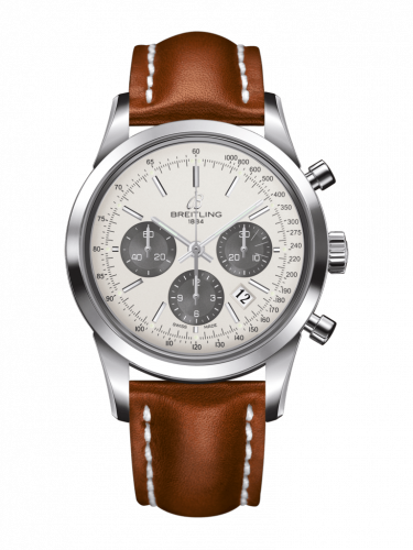 Breitling Transocean Chronograph Stainless Steel / Panda / Calf / Folding AB015212/G724/434X/A20D.1
