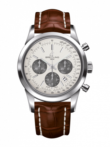 Breitling Transocean Chronograph Stainless Steel / Panda / Croco / Folding AB015212/G724/738P/A20D.1 Breitling Transocean Chronograph Stainless Steel / Panda / Croco / Folding AB015212/G724/738P/A20D.1