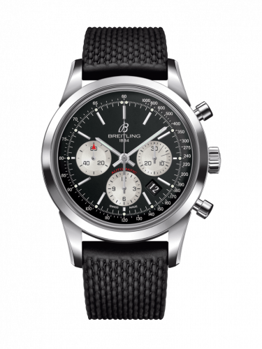 Breitling Transocean Chronograph Stainless Steel / Reverse Panda / Rubber / Folding AB0152121B1S1 Breitling Transocean Chronograph Stainless Steel / Reverse Panda / Rubber / Folding AB0152121B1S1