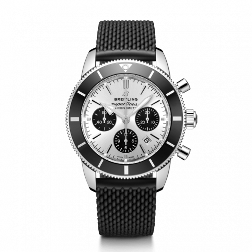 Breitling Superocean Heritage II B01 Chronograph 44 Stainless Steel / Silver / Rubber / Folding AB0162121G1S1 Breitling Superocean Heritage II B01 Chronograph 44 Stainless Steel / Silver / Rubber / Folding AB0162121G1S1