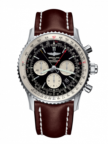 Breitling Navitimer Rattrapante Stainless Steel / Black / Calf / Pin AB031021/BF77/443X/A20BA.1 Breitling Navitimer Rattrapante Stainless Steel / Black / Calf / Pin AB031021/BF77/443X/A20BA.1
