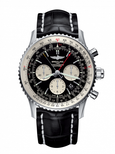Breitling Navitimer Rattrapante Stainless Steel / Black / Croco / Folding AB031021/BF77/761P/A20D.1 Breitling Navitimer Rattrapante Stainless Steel / Black / Croco / Folding AB031021/BF77/761P/A20D.1