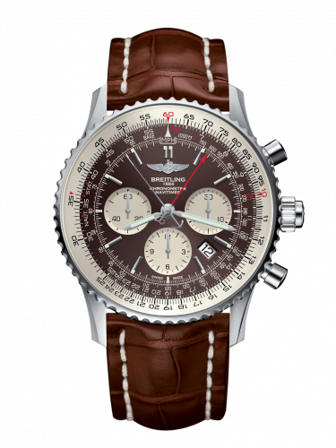 Breitling Navitimer Rattrapante Stainless Steel / Panamerican Bronze / Croco / Pin AB031021/Q615/754P/A20BA.1 Breitling Navitimer Rattrapante Stainless Steel / Panamerican Bronze / Croco / Pin AB031021/Q615/754P/A20BA.1