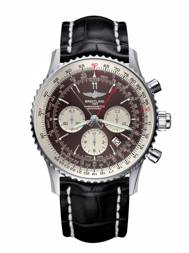 Breitling Navitimer Rattrapante Stainless Steel / Panamerican Bronze / Croco / Folding AB031021/Q615/761P/A20D.1 Breitling Navitimer Rattrapante Stainless Steel / Panamerican Bronze / Croco / Folding AB031021/Q615/761P/A20D.1