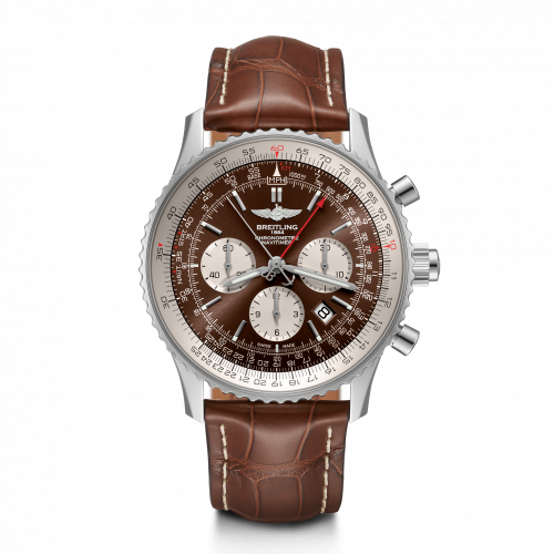 Breitling Navitimer Rattrapante Stainless Steel / Panamerican Bronze / Croco / Folding AB0310211Q1P1 Breitling Navitimer Rattrapante Stainless Steel / Panamerican Bronze / Croco / Folding AB0310211Q1P1