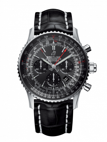 Breitling Navitimer Rattrapante Stainless Steel / Stratos Gray / Croco / Folding / Boutique Edition AB03102A1F1P1 Breitling Navitimer Rattrapante Stainless Steel / Stratos Gray / Croco / Folding / Boutique Edition AB03102A1F1P1