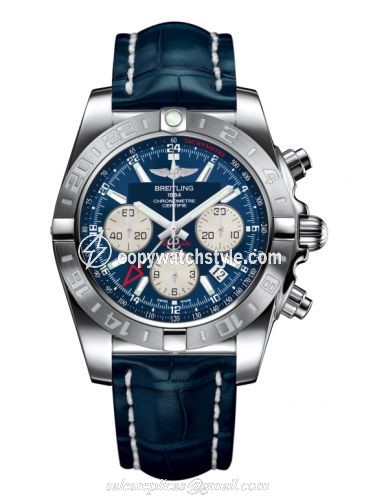 Breitling Chronomat 44 GMT Stainless Steel / Metallica Blue / Croco AB042011.C851.731P