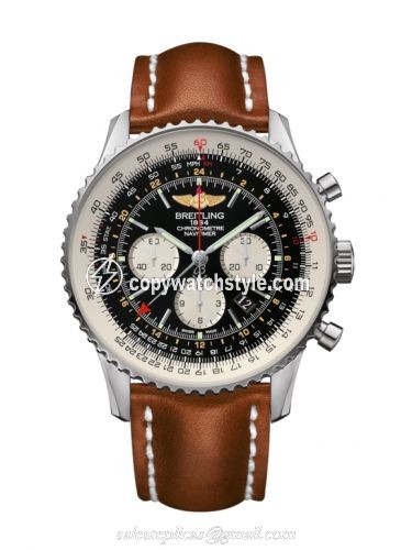 Breitling Navitimer GMT Stainless Steel / Black / Calf / Pin AB044121.BD24.439X