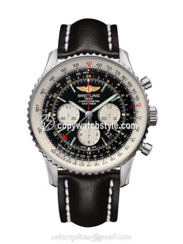 Breitling Navitimer GMT Stainless Steel / Black / Calf / Pin AB0441211B1X1 Breitling Navitimer GMT Stainless Steel / Black / Calf / Pin AB0441211B1X1