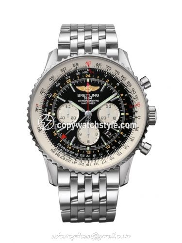 Breitling Navitimer GMT Stainless Steel / Black / Bracelet AB044121/BD24/443A Breitling Navitimer GMT Stainless Steel / Black / Bracelet AB044121/BD24/443A