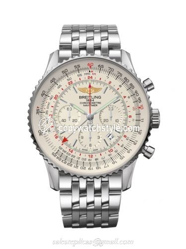Breitling Navitimer GMT Stainless Steel / Silver / Bracelet AB044121/G783/443A Breitling Navitimer GMT Stainless Steel / Silver / Bracelet AB044121/G783/443A