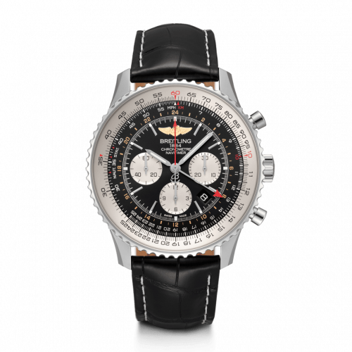 Breitling Navitimer GMT Stainless Steel / Black / Croco / Pin AB0441211B1P1 Breitling Navitimer GMT Stainless Steel / Black / Croco / Pin AB0441211B1P1