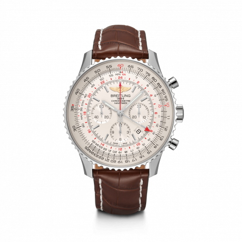 Breitling Navitimer GMT Stainless Steel / Silver / Croco / Pin AB0441211G1P1 Breitling Navitimer GMT Stainless Steel / Silver / Croco / Pin AB0441211G1P1