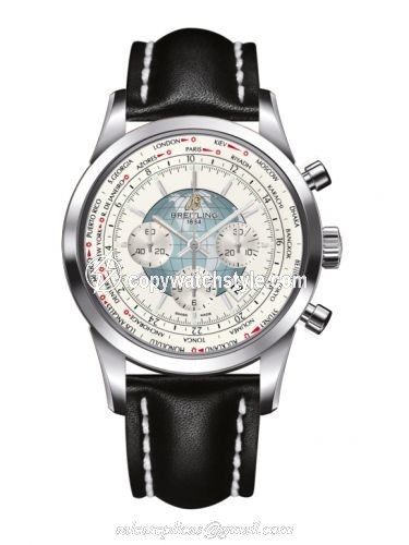 Breitling Transocean Chronograph Unitime Stainless Steel / Silver / Calf AB0510U0.A732.441X Breitling Transocean Chronograph Unitime Stainless Steel / Silver / Calf AB0510U0.A732.441X