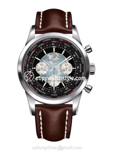 Breitling Transocean Chronograph Unitime Stainless Steel / Black / Calf AB0510U4.BB62.443X Breitling Transocean Chronograph Unitime Stainless Steel / Black / Calf AB0510U4.BB62.443X