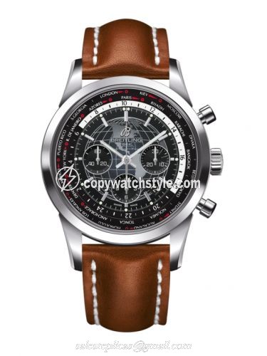 Breitling Transocean Chronograph Unitime Stainless Steel / Black / Calf AB0510U4.BE84.439X Breitling Transocean Chronograph Unitime Stainless Steel / Black / Calf AB0510U4.BE84.439X