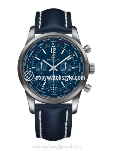 Breitling Transocean Chronograph Unitime Pilot Stainless Steel / Blue / Calf AB0510U9|C879|101X Breitling Transocean Chronograph Unitime Pilot Stainless Steel / Blue / Calf AB0510U9|C879|101X