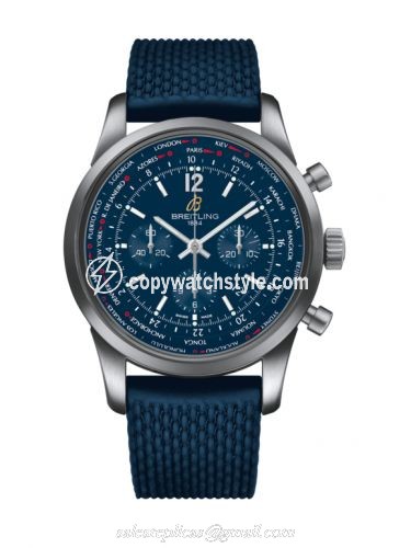 Breitling Transocean Chronograph Unitime Pilot Stainless Steel / Blue / Rubber AB0510U9.C879.277S Breitling Transocean Chronograph Unitime Pilot Stainless Steel / Blue / Rubber AB0510U9.C879.277S