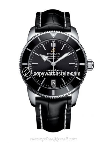 Breitling Superocean Heritage II 42 Stainless Steel / Black / Black / Croco / Pin AB201012/BF73/743P/A20BA.1
