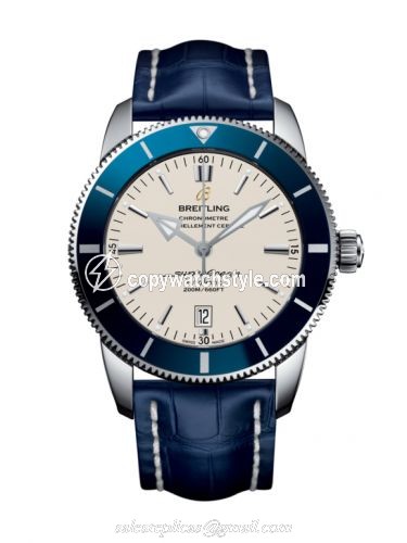Breitling Superocean Heritage II 46 Stainless Steel / Blue / Silver / Croco / Pin AB202016/G828/746P/A20BA.1 Breitling Superocean Heritage II 46 Stainless Steel / Blue / Silver / Croco / Pin AB202016/G828/746P/A20BA.1