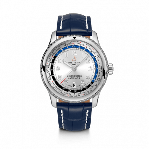 Breitling Navitimer 8 B35 Automatic Unitime 43 Stainless Steel / Silver / Blue Croco / Folding AB3521U01G1P4 Breitling Navitimer 8 B35 Automatic Unitime 43 Stainless Steel / Silver / Blue Croco / Folding AB3521U01G1P4