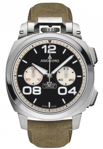 Anonimo Militare Chrono Stainless Steel / Black / Leather AM-1122.01.002.A21 Anonimo Militare Chrono Stainless Steel / Black / Leather AM-1122.01.002.A21