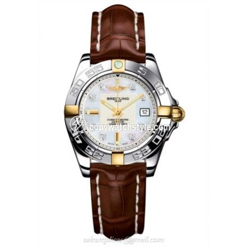 Breitling Galactic 32 Two Tone MOP / Diamond / Alligator B71356L2.A710.778P Breitling Galactic 32 Two Tone MOP / Diamond / Alligator B71356L2.A710.778P