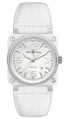Bell & Ross BR 03 92 White Ceramic / Diamond BR0392-WH-C-D/SCA Bell & Ross BR 03 92 White Ceramic / Diamond BR0392-WH-C-D/SCA