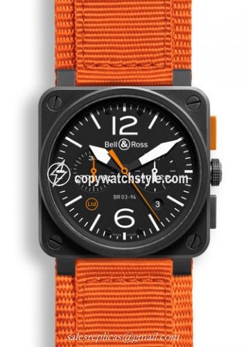 Bell & Ross BR 03 94 Carbon Orange Chronograph BR0394OCA Bell & Ross BR 03 94 Carbon Orange Chronograph BR0394OCA
