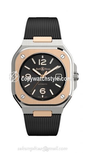 Bell & Ross BR 05 Stainless Steel / Rose Gold / Black / Rubber BR05A-BL-STPG/SRB Bell & Ross BR 05 Stainless Steel / Rose Gold / Black / Rubber BR05A-BL-STPG/SRB