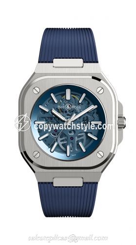 Bell & Ross BR 05 Stainless Steel / Skeleton Blue / Strap BR05A-BLU-SKST/SRB Bell & Ross BR 05 Stainless Steel / Skeleton Blue / Strap BR05A-BLU-SKST/SRB