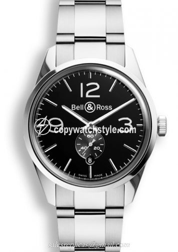 Bell & Ross BR 123 Officer Black BRG123BLSTSST Bell & Ross BR 123 Officer Black BRG123BLSTSST
