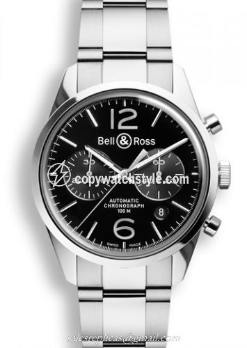 Bell & Ross BR 126 Officer Black Chronograph BRG126BLSTSST Bell & Ross BR 126 Officer Black Chronograph BRG126BLSTSST