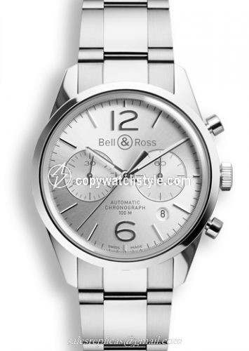 Bell & Ross BR 126 Officer Silver Chronograph BRG126WHSTSST Bell & Ross BR 126 Officer Silver Chronograph BRG126WHSTSST