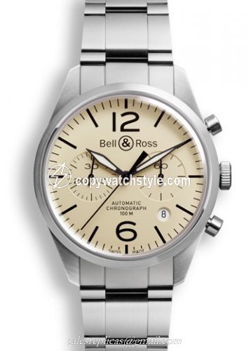 Bell & Ross BR 126 Original Beige Chronograph BRV126BEISTSST Bell & Ross BR 126 Original Beige Chronograph BRV126BEISTSST