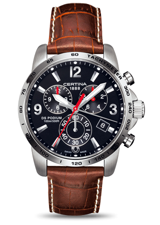 Certina DS Podium Big Size Chrono Black Brown C0016171605700 Certina DS Podium Big Size Chrono Black Brown C0016171605700