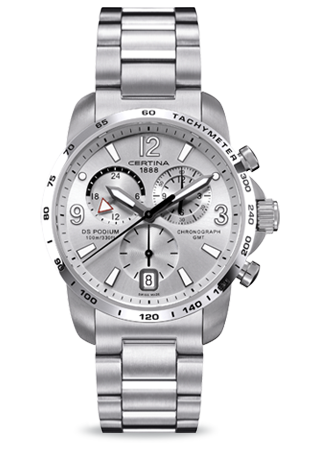 Certina DS Podium Big Size Chrono GMT Silver C0016391103700 Certina DS Podium Big Size Chrono GMT Silver C0016391103700