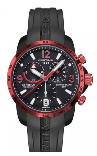Certina DS Podium Big Size Chrono GMT Aluminium Black C0016399705702 Certina DS Podium Big Size Chrono GMT Aluminium Black C0016399705702