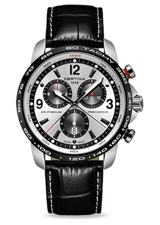 Certina DS Podium Big Size Chrono 1/100 Sec Stainless Steel / Panda C001.647.16.037.00