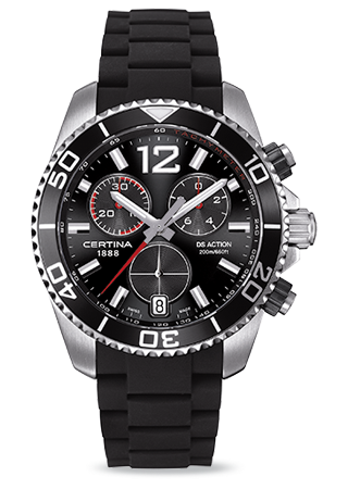 Certina DS Action Chronograph Black Rubber C0134171705700 Certina DS Action Chronograph Black Rubber C0134171705700