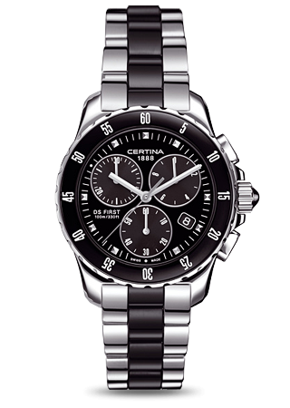 Certina DS First Lady Ceramic Chrono Black C0142171105101 Certina DS First Lady Ceramic Chrono Black C0142171105101