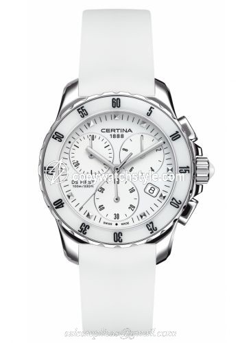 Certina DS First Lady Ceramic Chrono White C0142171701100 Certina DS First Lady Ceramic Chrono White C0142171701100