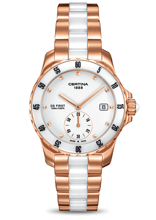 Certina DS First Lady Ceramic Rose White Bracelet C0142353301100 Certina DS First Lady Ceramic Rose White Bracelet C0142353301100