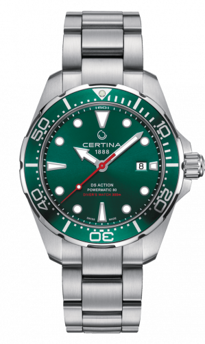 Certina DS Action Diver Powermatic 80 43 Stainless Steel / Green / Bracelet C032.407.11.091.00 Certina DS Action Diver Powermatic 80 43 Stainless Steel / Green / Bracelet C032.407.11.091.00