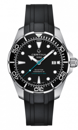 Certina DS Action Diver Powermatic 80 Stainless Steel / Black / Rubber / Sea Turtle Conservancy C032.407.17.051.60 Certina DS Action Diver Powermatic 80 Stainless Steel / Black / Rubber / Sea Turtle Conservancy C032.407.17.051.60