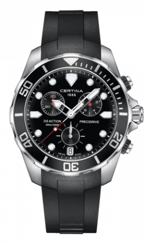 Certina DS Action Chronograph Precidrive Black / Rubber C0324171705100 Certina DS Action Chronograph Precidrive Black / Rubber C0324171705100