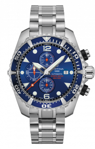 Certina DS Action Diver Chronograph Automatic Stainless Steel / Blue / Bracelet C032.427.11.041.00 Certina DS Action Diver Chronograph Automatic Stainless Steel / Blue / Bracelet C032.427.11.041.00