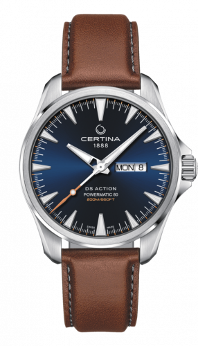 Certina DS Action Powermatic 80 Day-Date Stainless Steel / Blue / Strap C032.430.16.041.00
